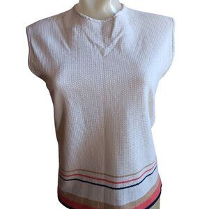 Vintage Medium Catalina Sportswear Womens Sleeveless Stripe Top Back Zipper